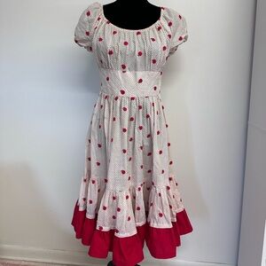 Polka Dot Dress with Red Accents